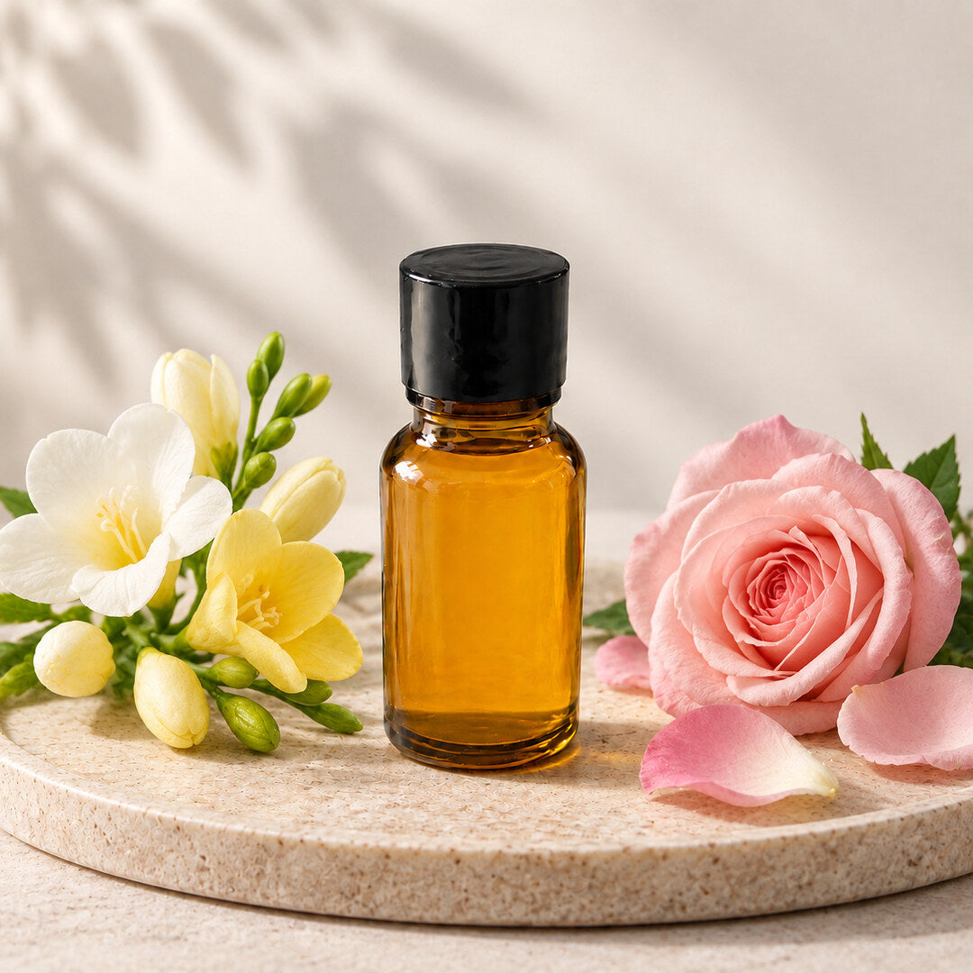 Aceite de Fresias y Rosas de Mixperfume, frasco de 20 ml