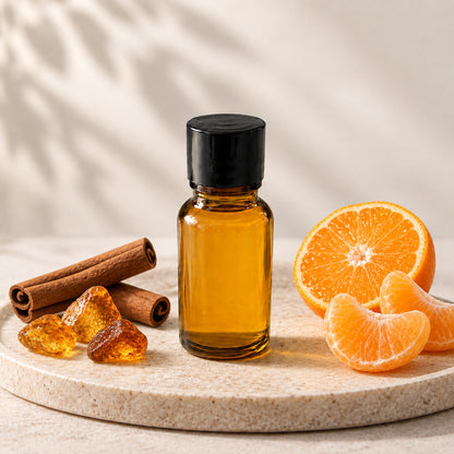 Aceite de Mandarina, Canela y Ámbar de Mixperfume, frasco de 20 ml