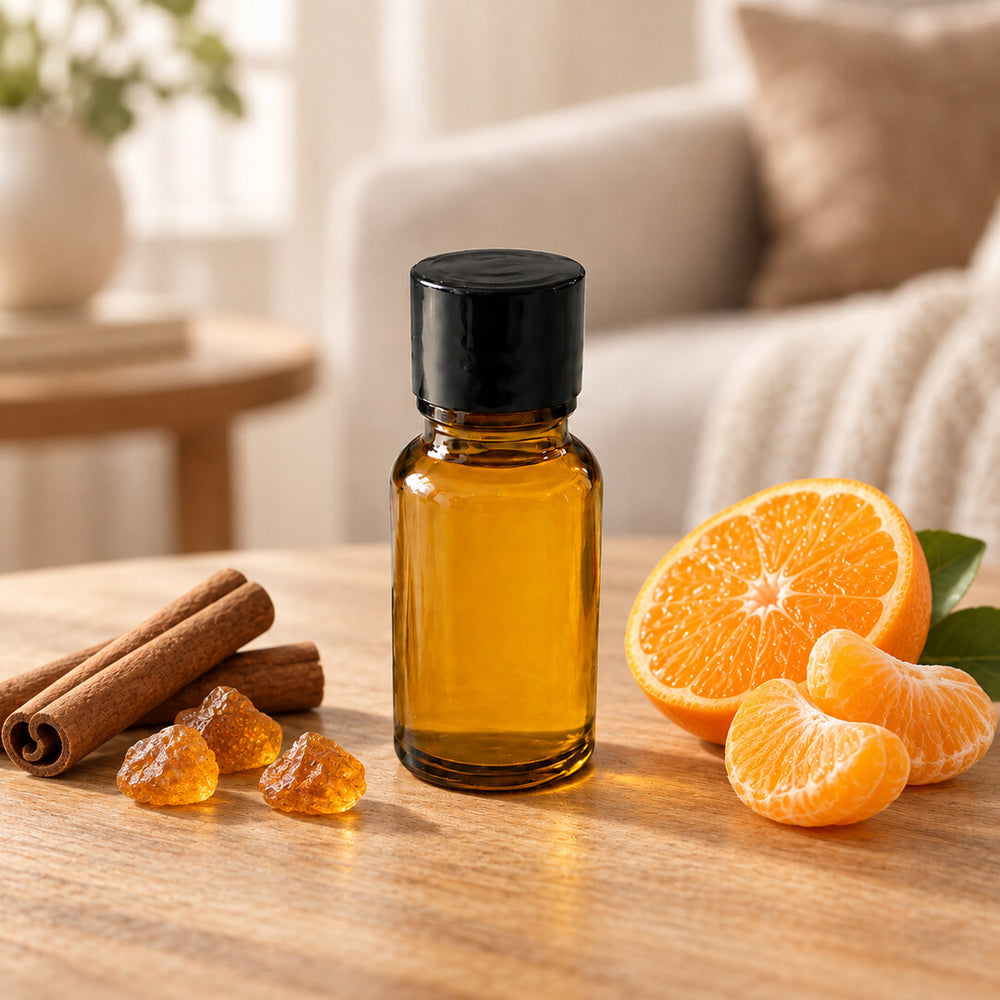 Aceite de Mandarina, Canela y Ámbar en ambiente